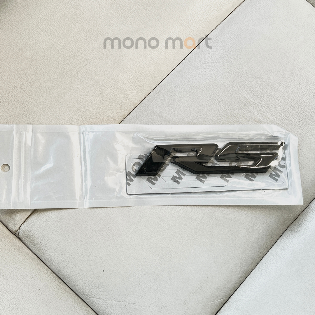 RS Black metal badge