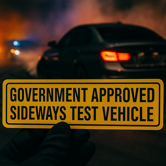 Govt. Sideways Test Vehicle Sticker