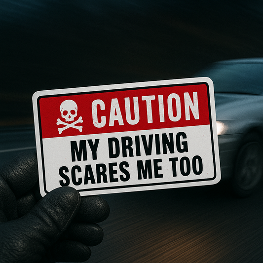 MY DRIVING SCARES ME Sticker