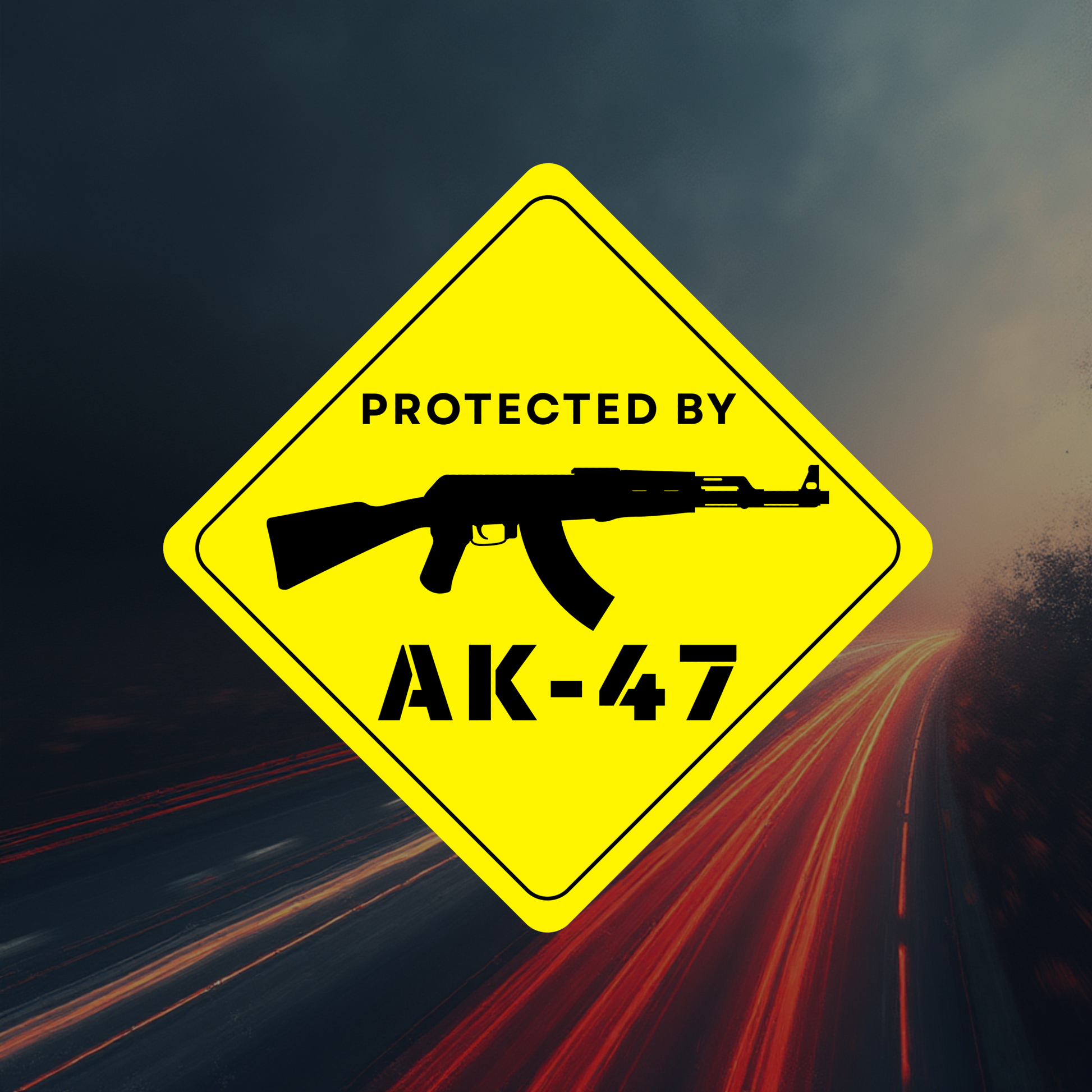 Protected by Ak47 Car Sticker – Reflective Vinyl Decal – Automotive Accessories Pakistan