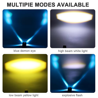Universal Motorcycle LED Auxiliary Headlight – High/Low Beam Super Bright