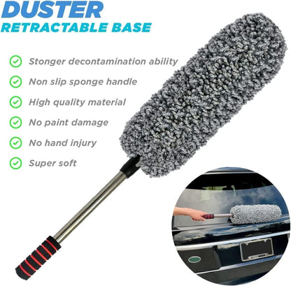 Car Duster Kit Microfiber Brush Exterior Interior Scratch Free Cleaning Tool