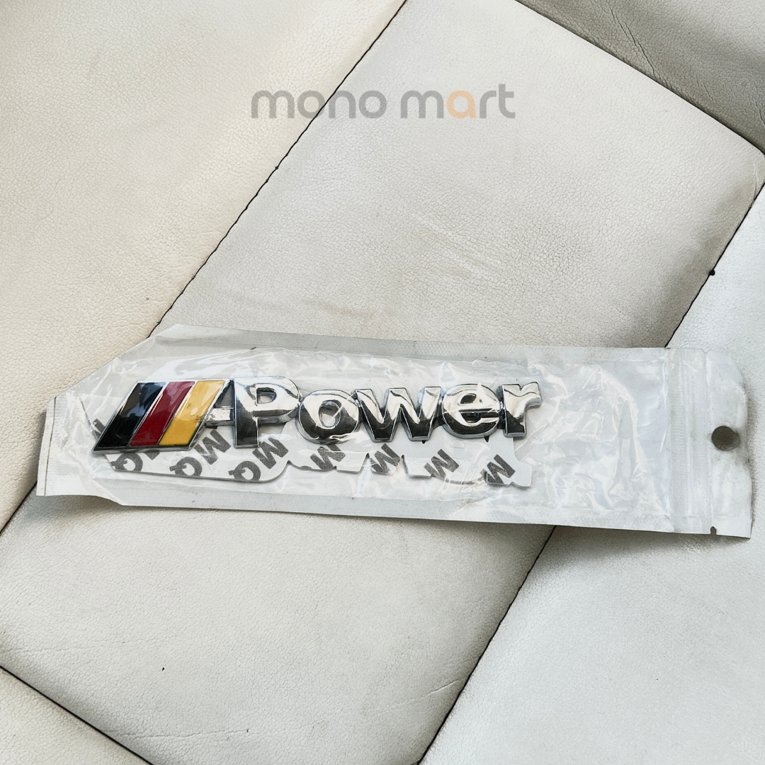 M Power metal badge