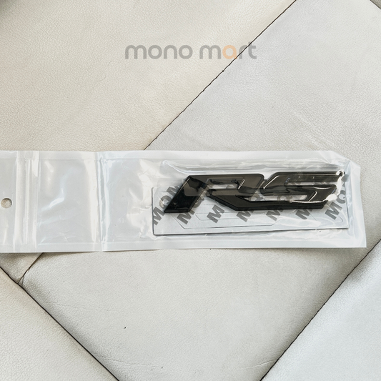 RS Black metal badge