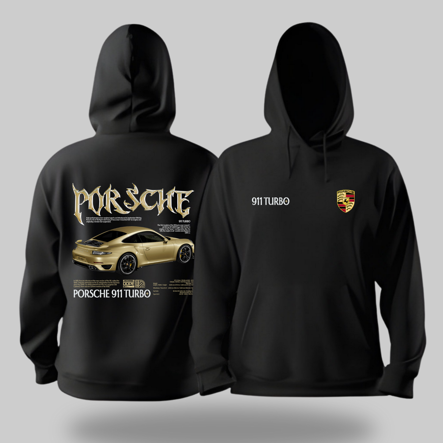 Porsche Golden 911 Turbo Hoodie