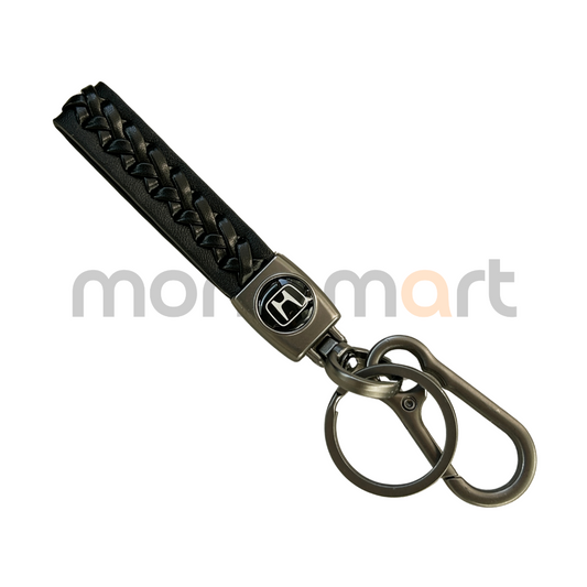 Honda leather/metal keychain