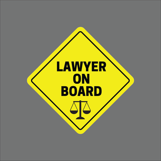 LAWYER ON BOARD - Inside Out Sticker